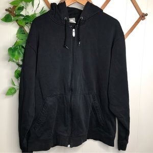 Nike Mens Full Zip Hoodie Size XL Navy Blue Long Sleeve Headphone Pocket